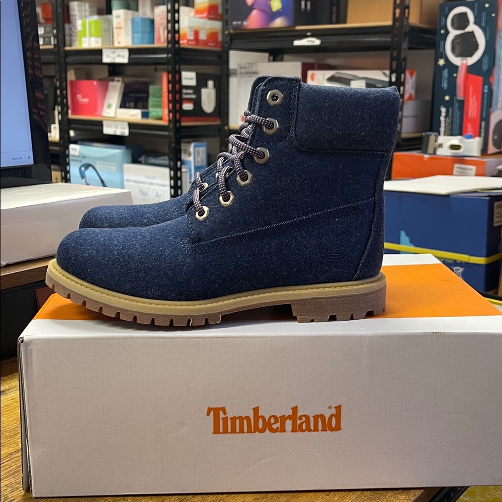 Timberland Navy Blue Canvas Boots